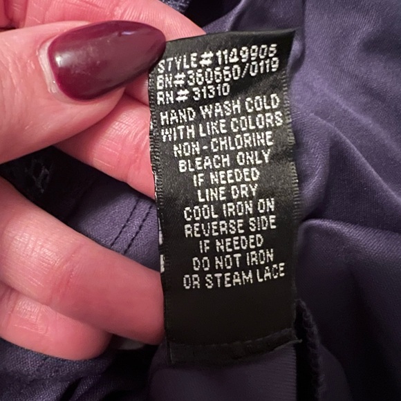 BCX Navy Blue Lace Mini Dress M Juniors Fit Flare Sweetheart Neck Button - Picture 8 of 8